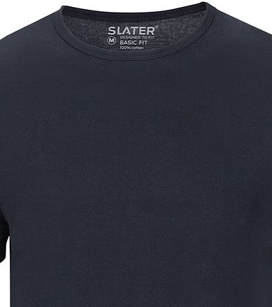 Slater 2-pack Basic Fit T-shirt Navy 7510-400 kopen