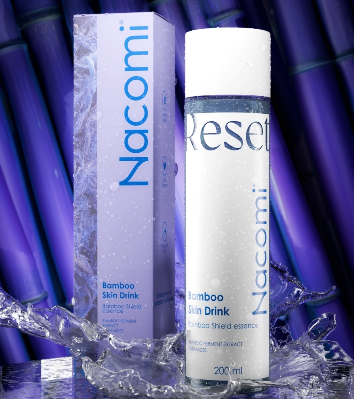 Nacomi - *Hydra Reset* - Essência facial protetora Bamboo Skin Drink