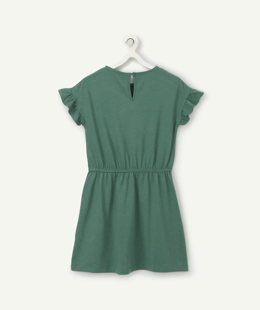 ROBE FILLE VERTE AVEC VOLANTS