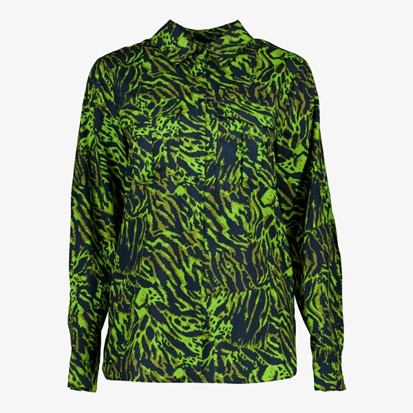 TwoDay dames blouse groen/zwart met print
