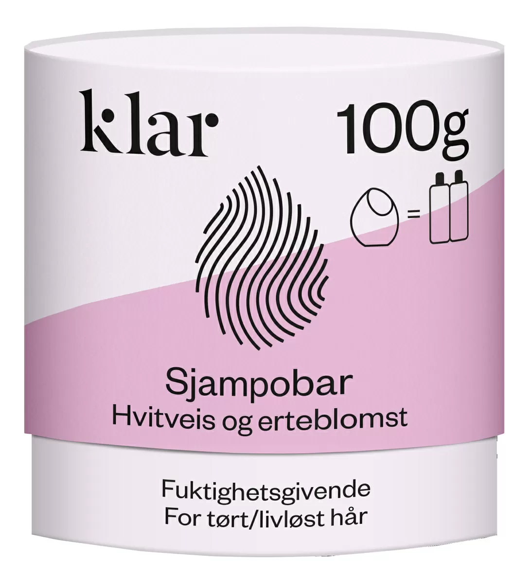 KLAR Shampoobar m. Hvid Hvede og Ærteblomst - 100 g.