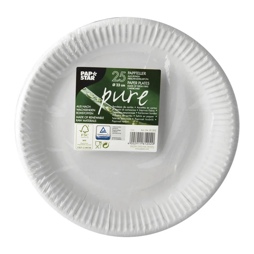 Papptallerkener 25-pk Ø23 cm