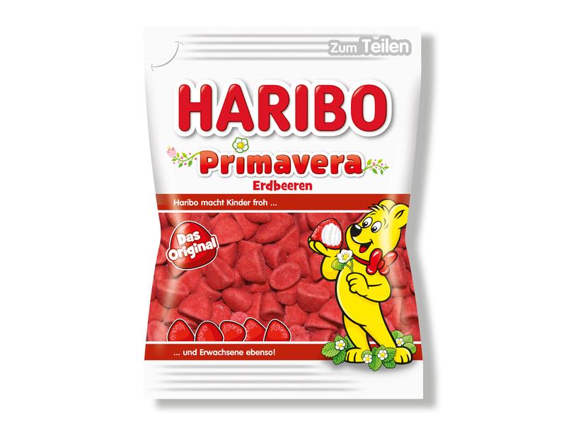 Haribo Gummibonbons Primavera Erdbeeren 200 g Feine Kaubonbons zum Naschen und Teilen