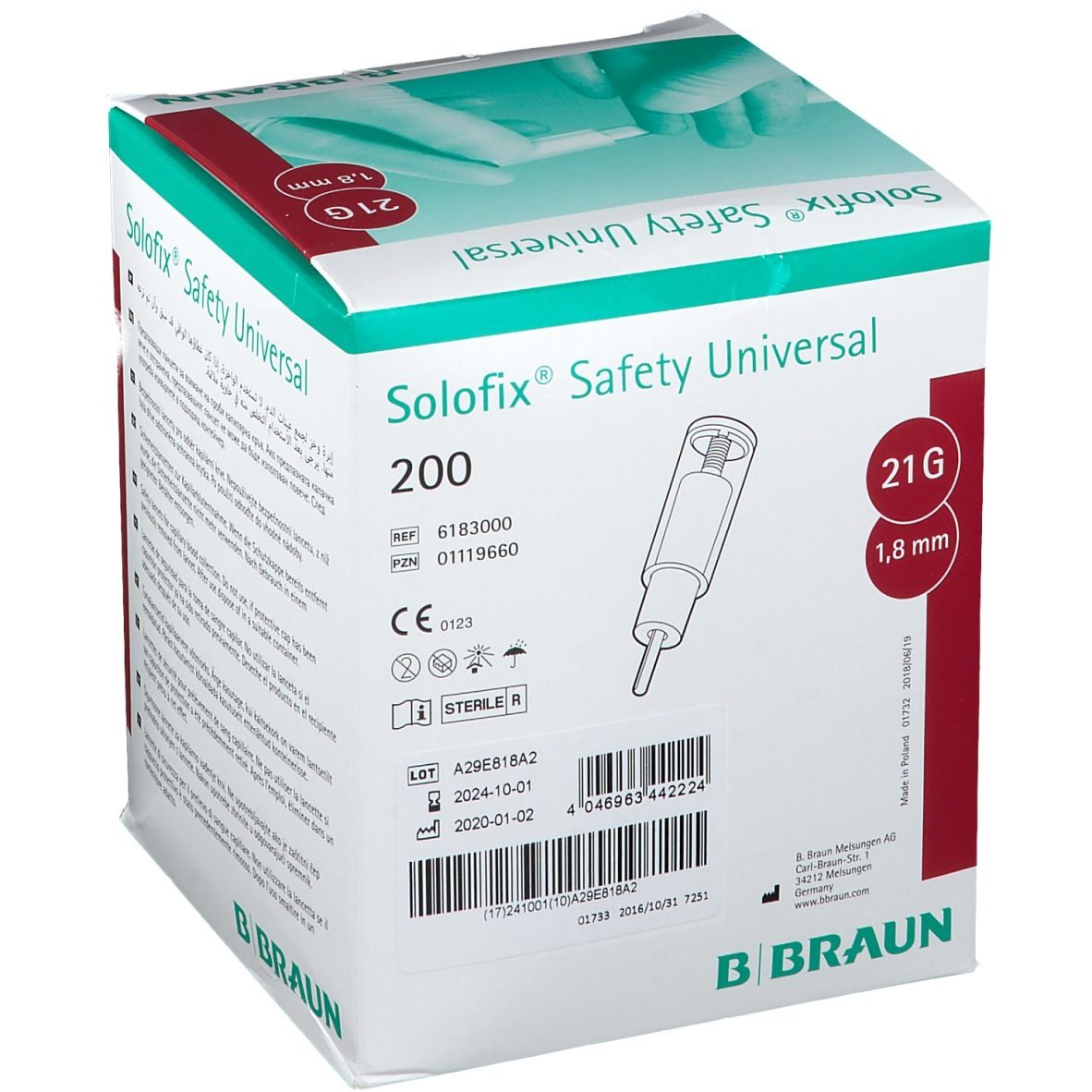 Solofix® Safety Universal 21 G 1,8 mm