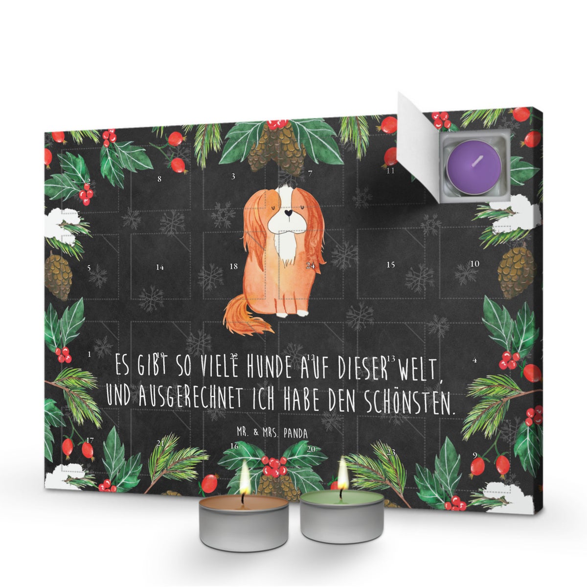 Mr. & Mrs. Panda Geurkaars Adventskalender Hond Cavalier King Charles Spaniel - Zwart