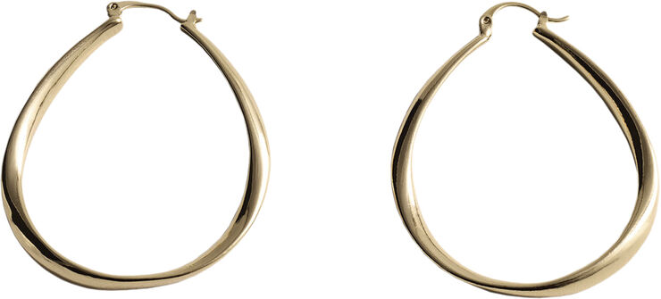 MANGO Oval hoop earrings Gold