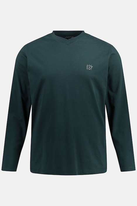 JP 1880 Langarmshirt, Basic, Langarm, V-Ausschnitt, bis 8 XL