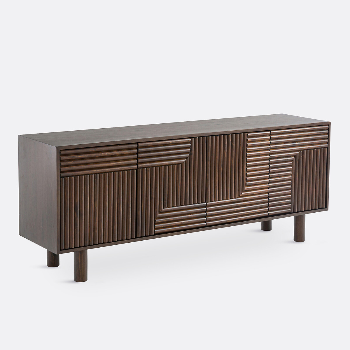 LA REDOUTE INTERIEURS<br>Móvel buffet, 4 portas, pinho maciço, Sevan