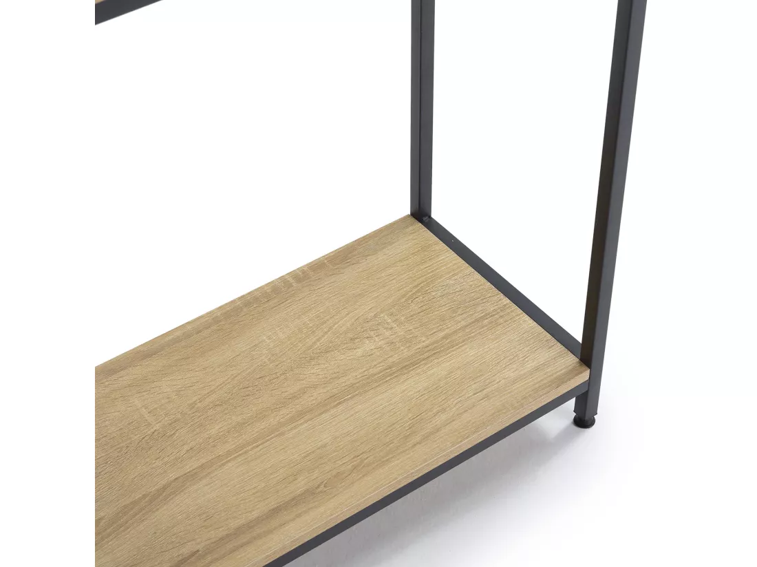 Meuble d'entrée Chloe couloir avec 1 étagère inférieure, chêne/noir