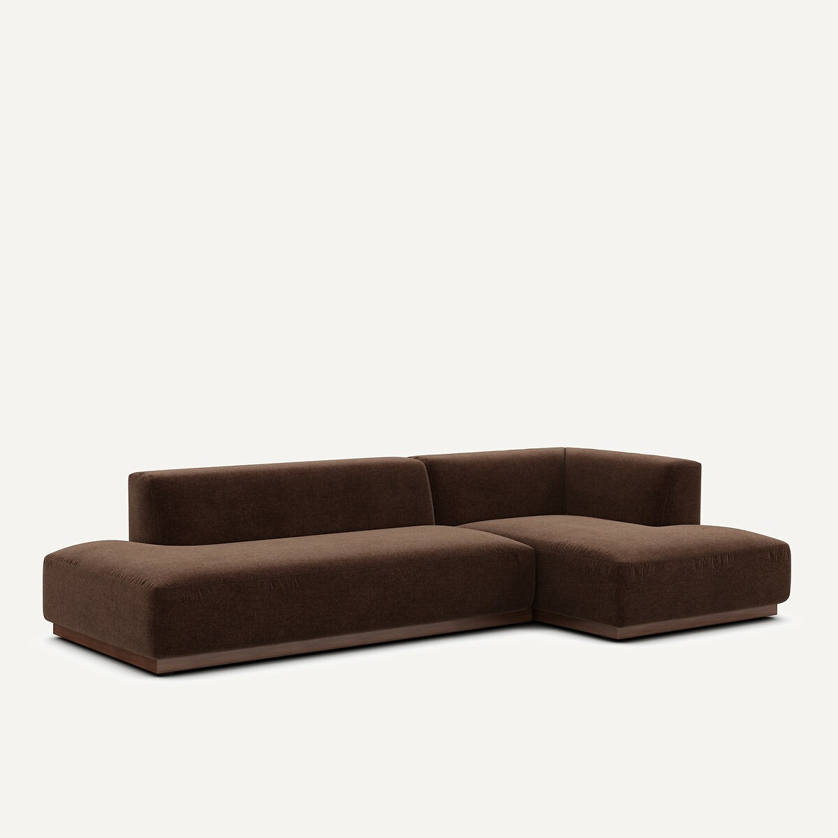 AM.PM<br>Sofá de canto direito tamanho XL em veludo chenille, Jacopo