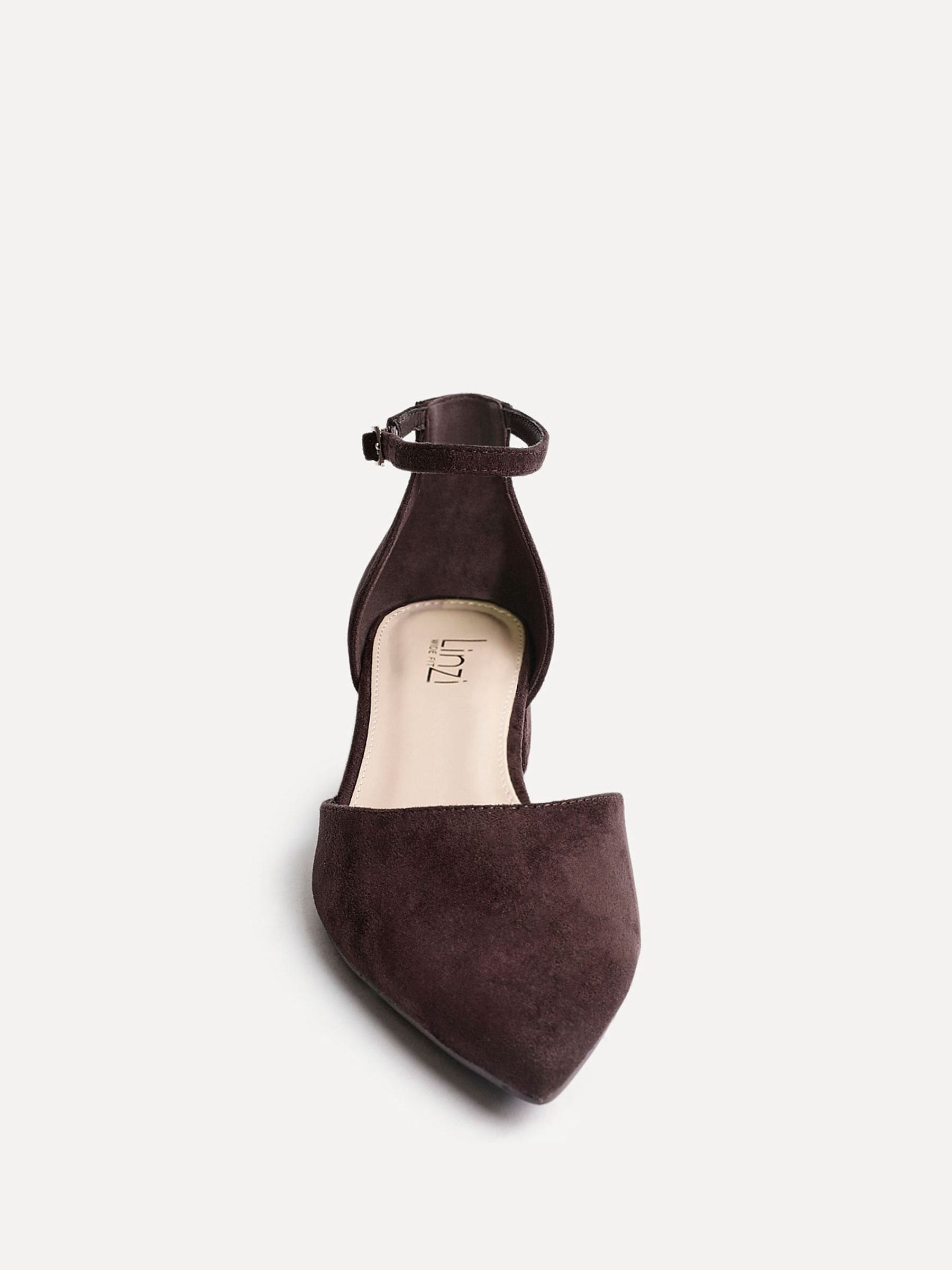 Bruin - Linzi Dolly pumps met lage blokhak en wijde pasvorm