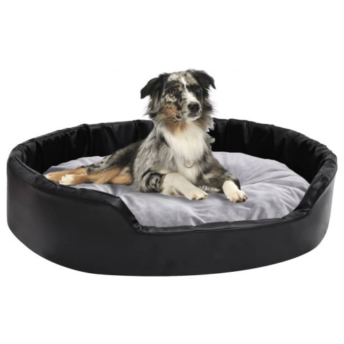 Sofá oval acolchoado antiderrapante para cães Vidaxl, cinza