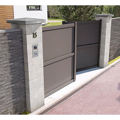 Portail Jardimat aluminuim Tours gris antique - 300 x h.160 cm