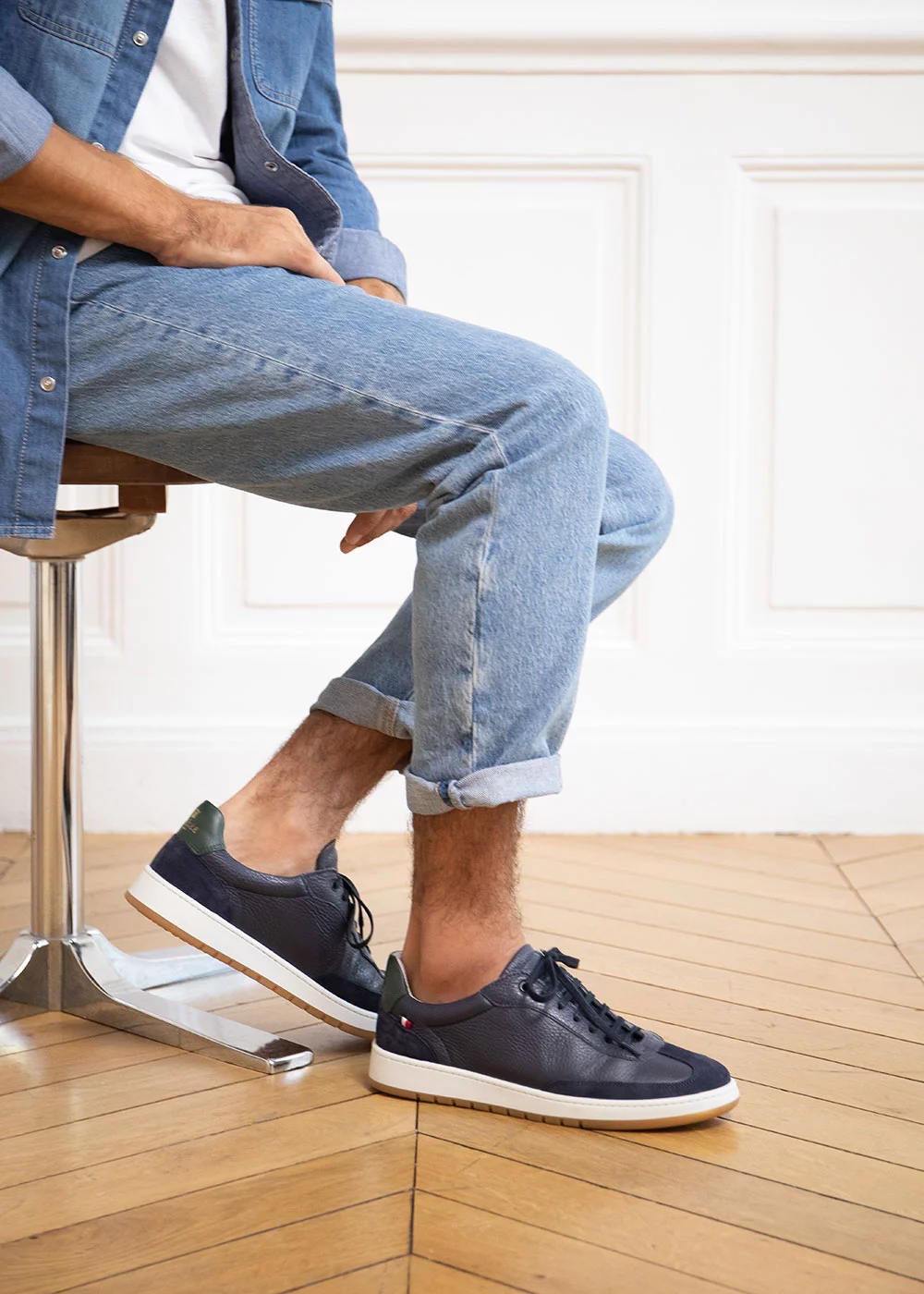 SNEAKERS REMO CUIR NAVY