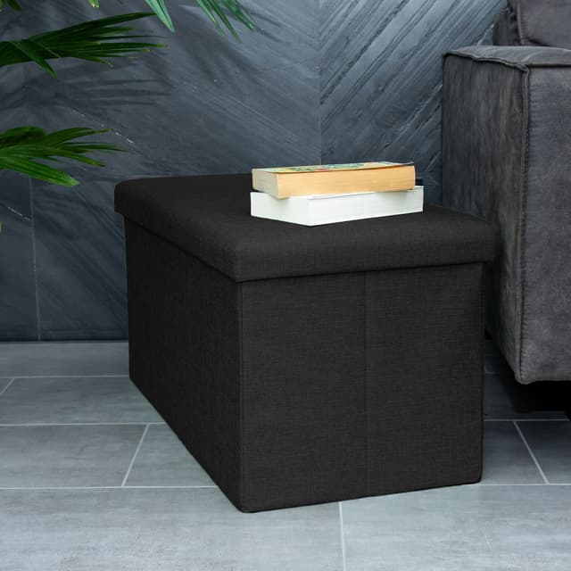 Klapbænk 78x38x38 cm Taburet Skammel (sort)