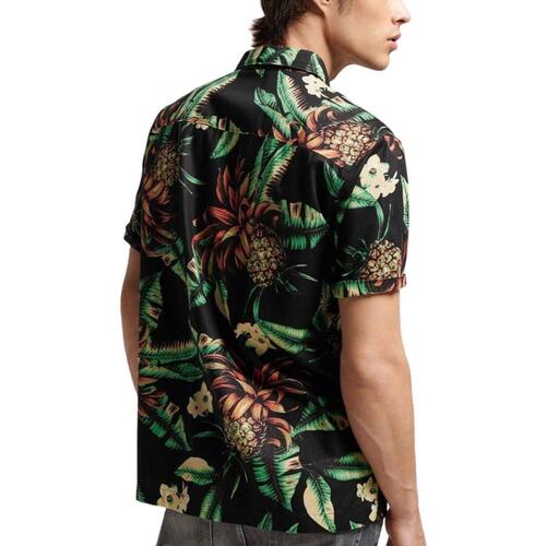 Superdry - VINTAGE HAWAIIAN S/S SHIRT Negro