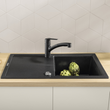 Grohe keukenkraan Quickfix Start uitrekbaar zwart