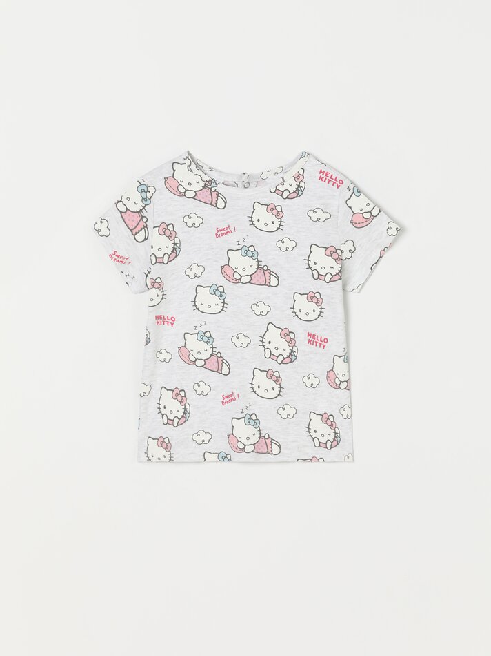 Conjunto de pijama Hello Kitty ©Sanrio com 2 peças - Cinza Mesclado