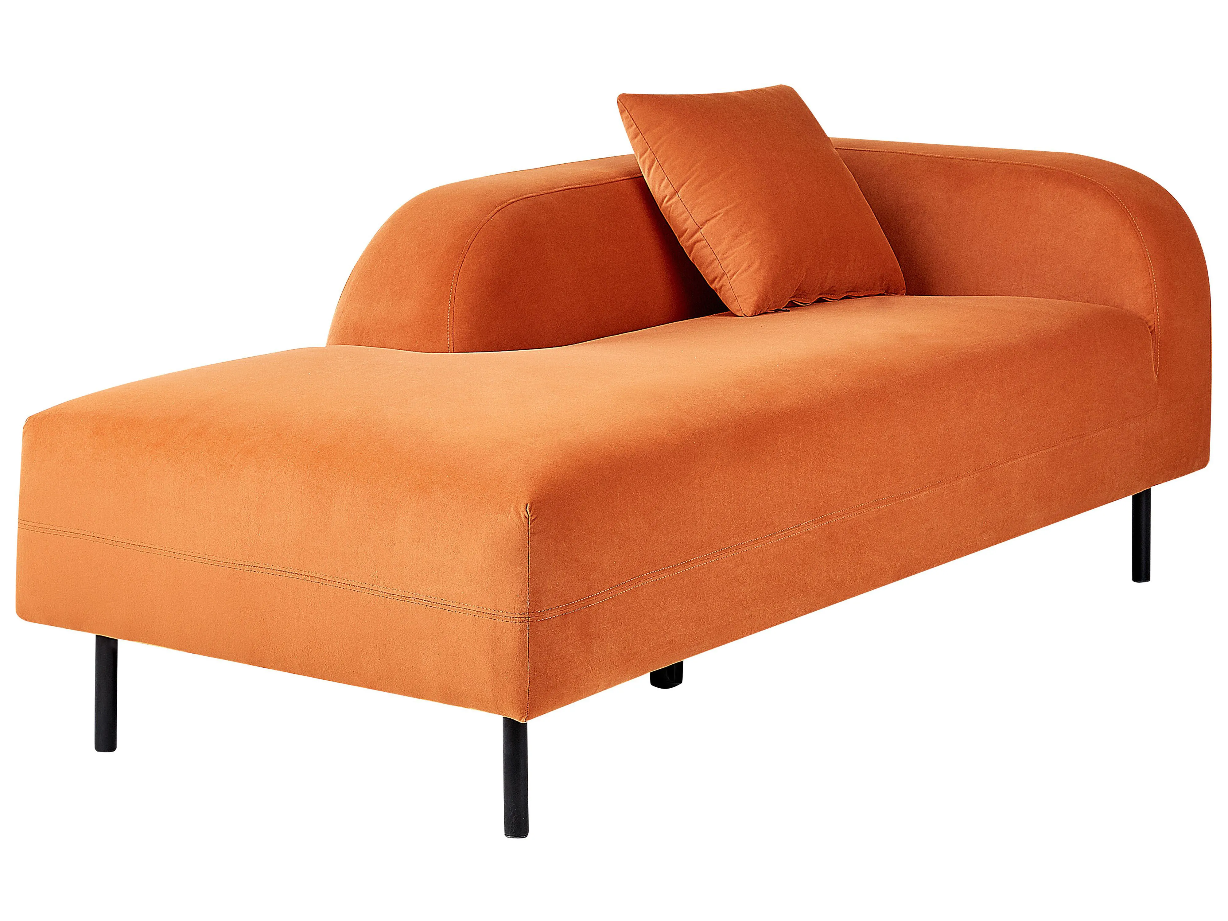Rechtszijdige chaise longue LE CRAU Fluweel Oranje