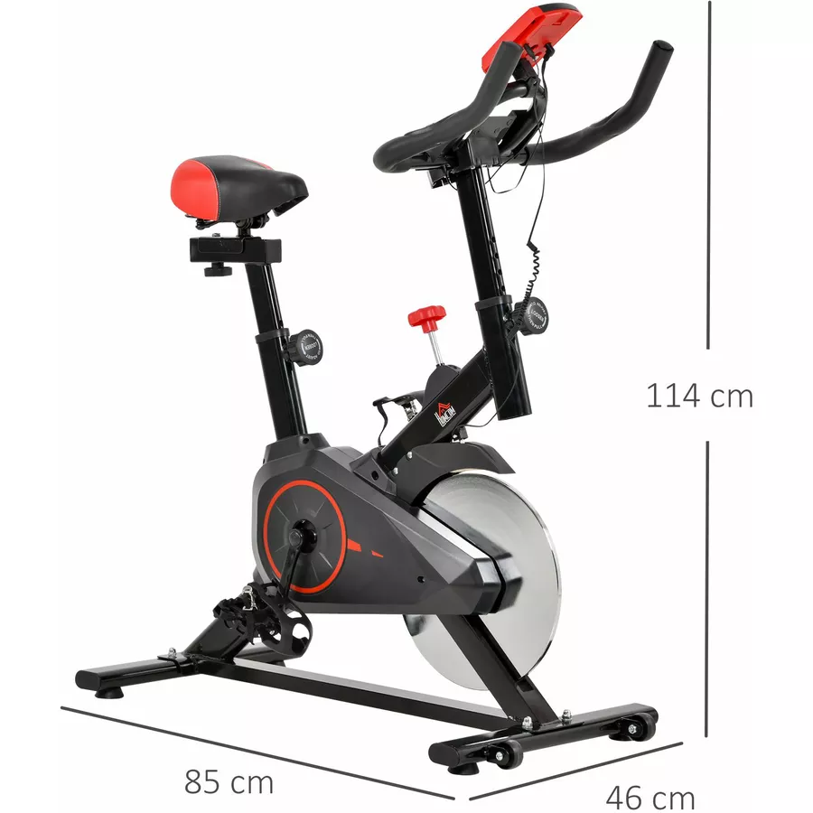 HOMCOM Fitnessfahrrad mit LCD-Monitor schwarz