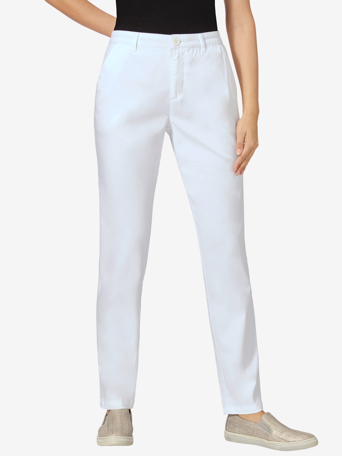 Pantalon chino femme en coton extensible
