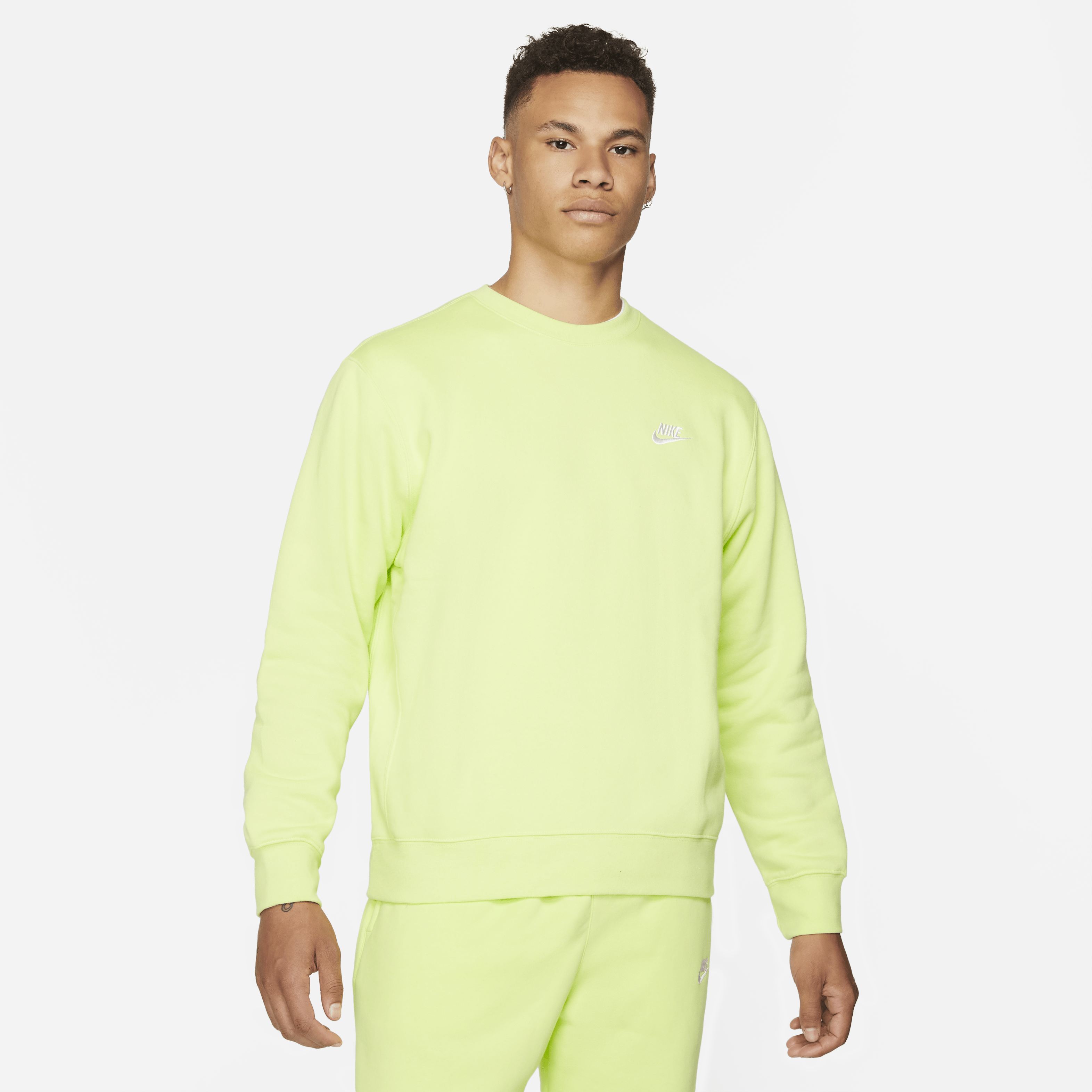 Nike Club Crew Sweatshirt Gelb Weiss F736