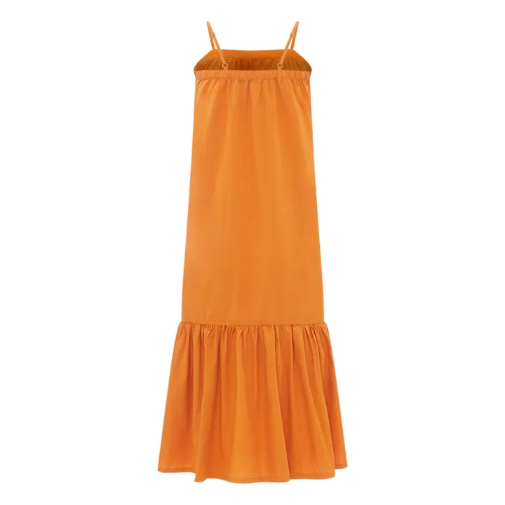 SMALLABLE BASICS Robe Midi à Fines Bretelles Femme en Popeline Organique | Sienne