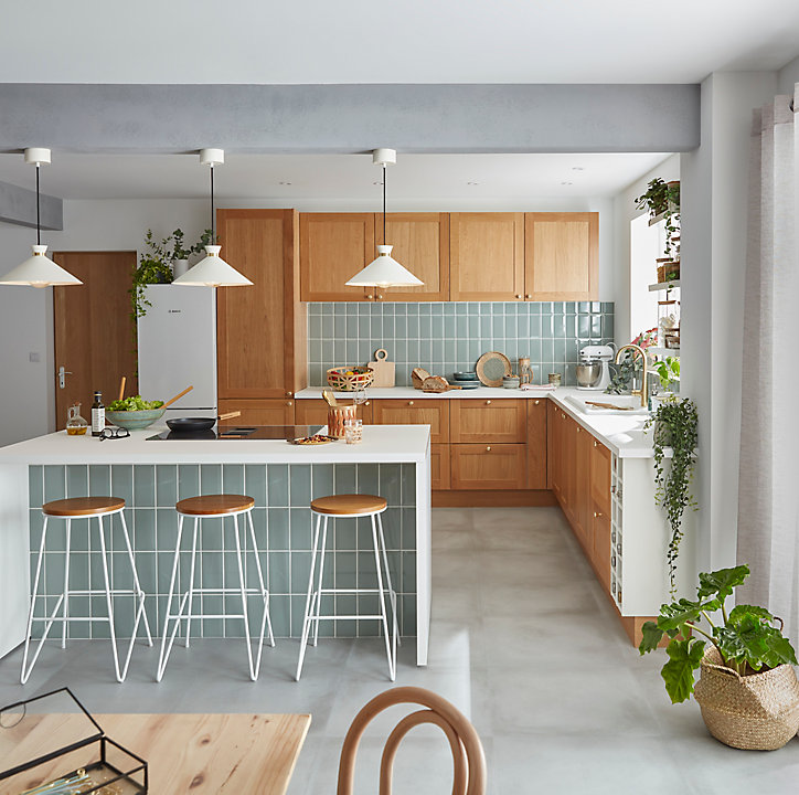 Porte de meuble de cuisine Verbena chêne massif l. 60 cm x H. 72 cm GoodHome
