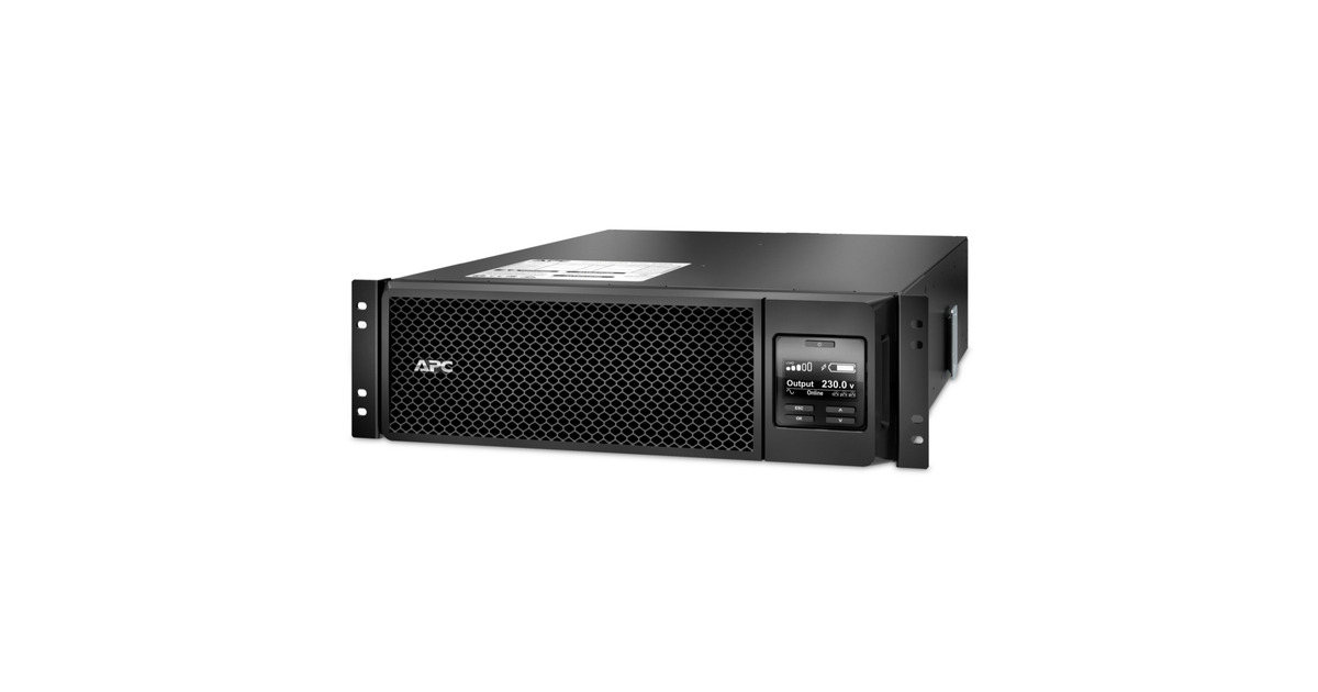 APCSmart-UPS On-Line 5kVA SRT5KRMXLI-6W ups  (Zwart, 4,5kW, 3U, 6x C13 + 4x C19, Netwerkkaart, Verlengde runtime, Rail kit inbegrepen)