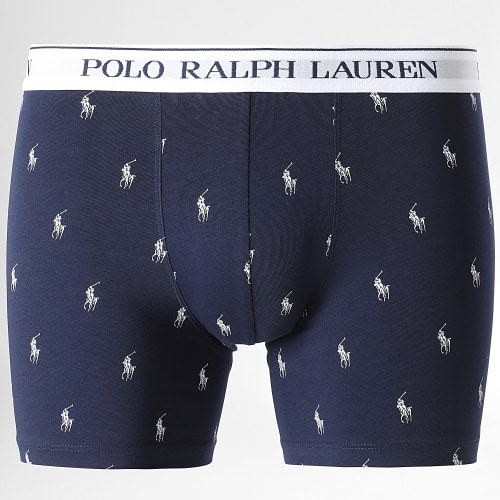 Lot De 3 Boxers Bleu Marine Blanc
