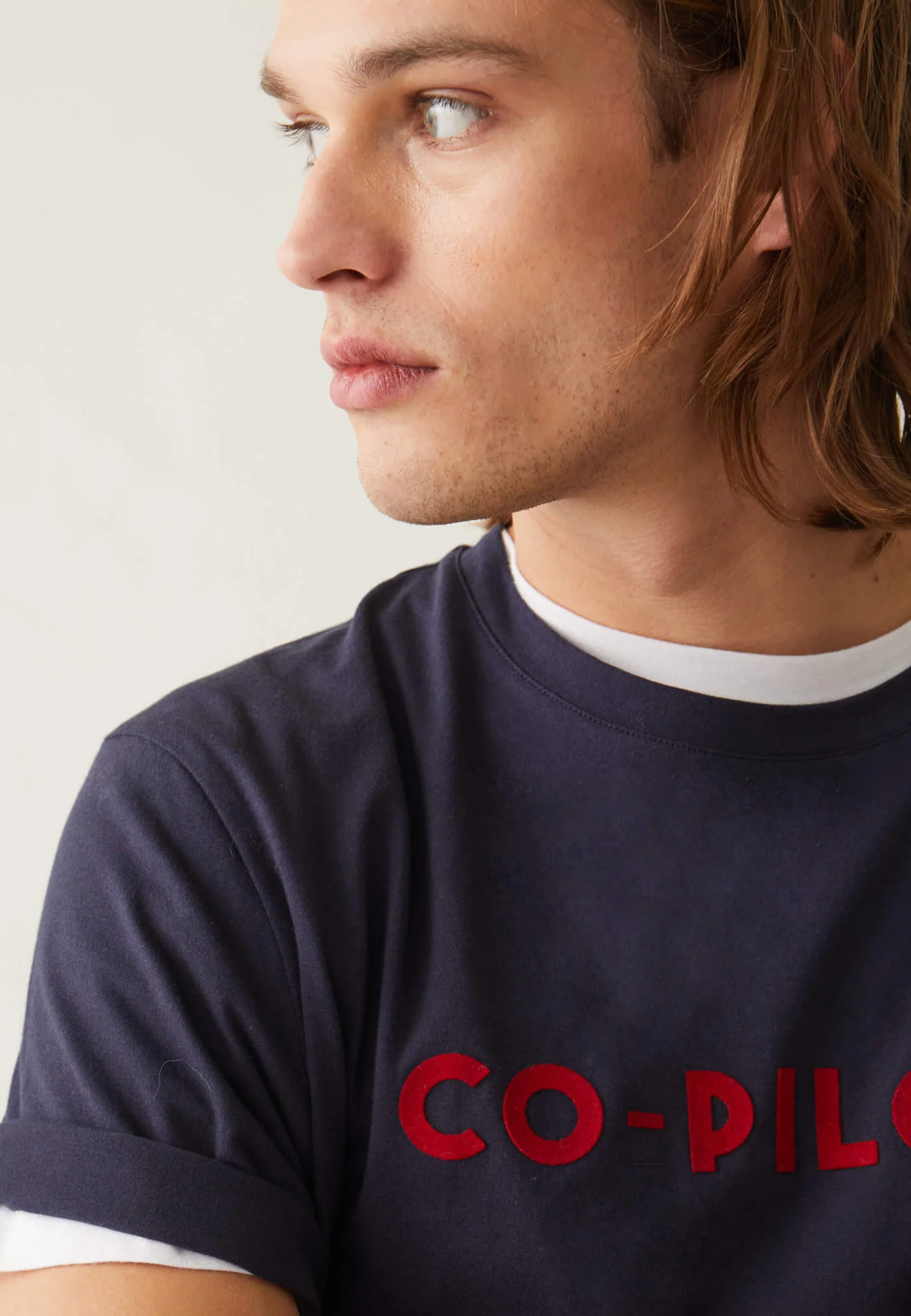 T-shirt col rond en coton-Jean-F Copilote