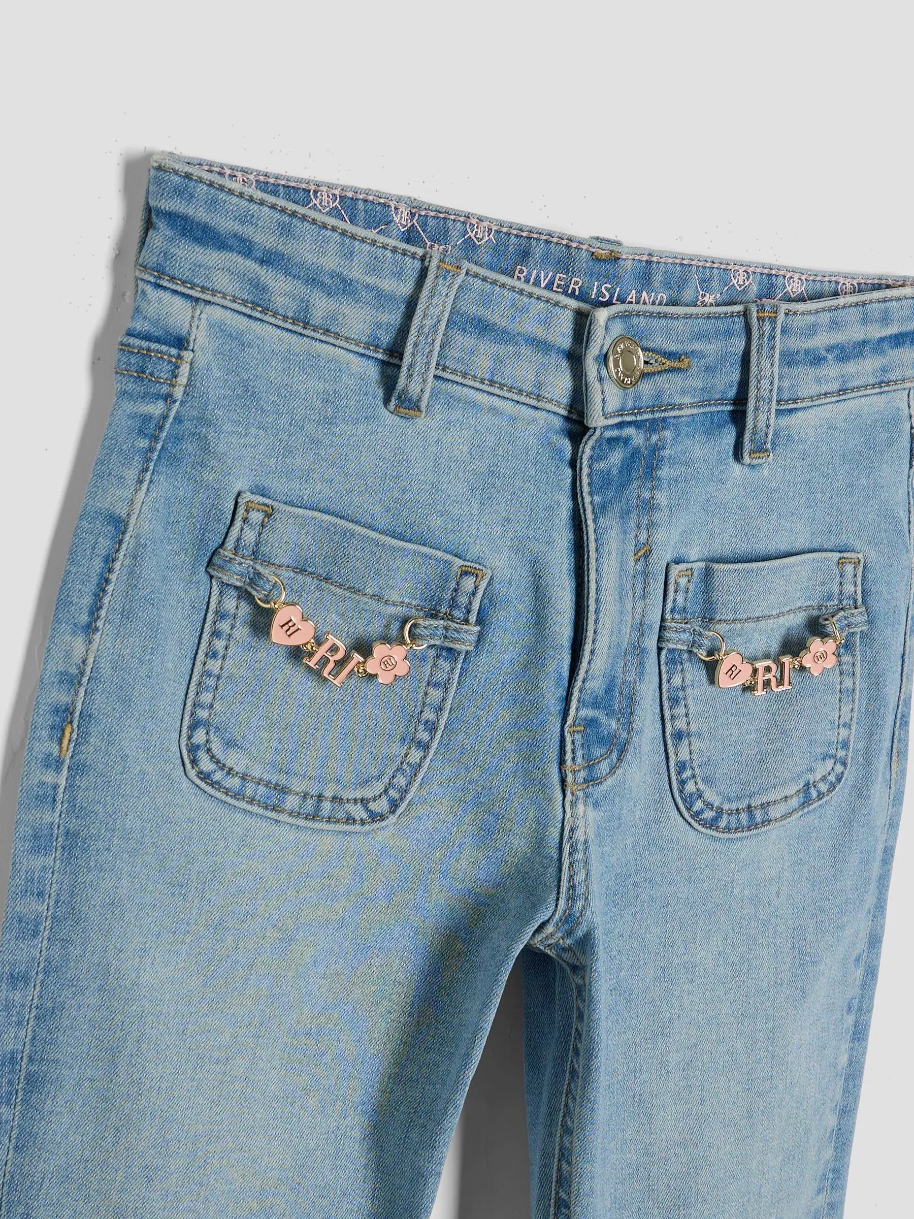 River Island Girls Low Rise Snaffle Flare Jeans