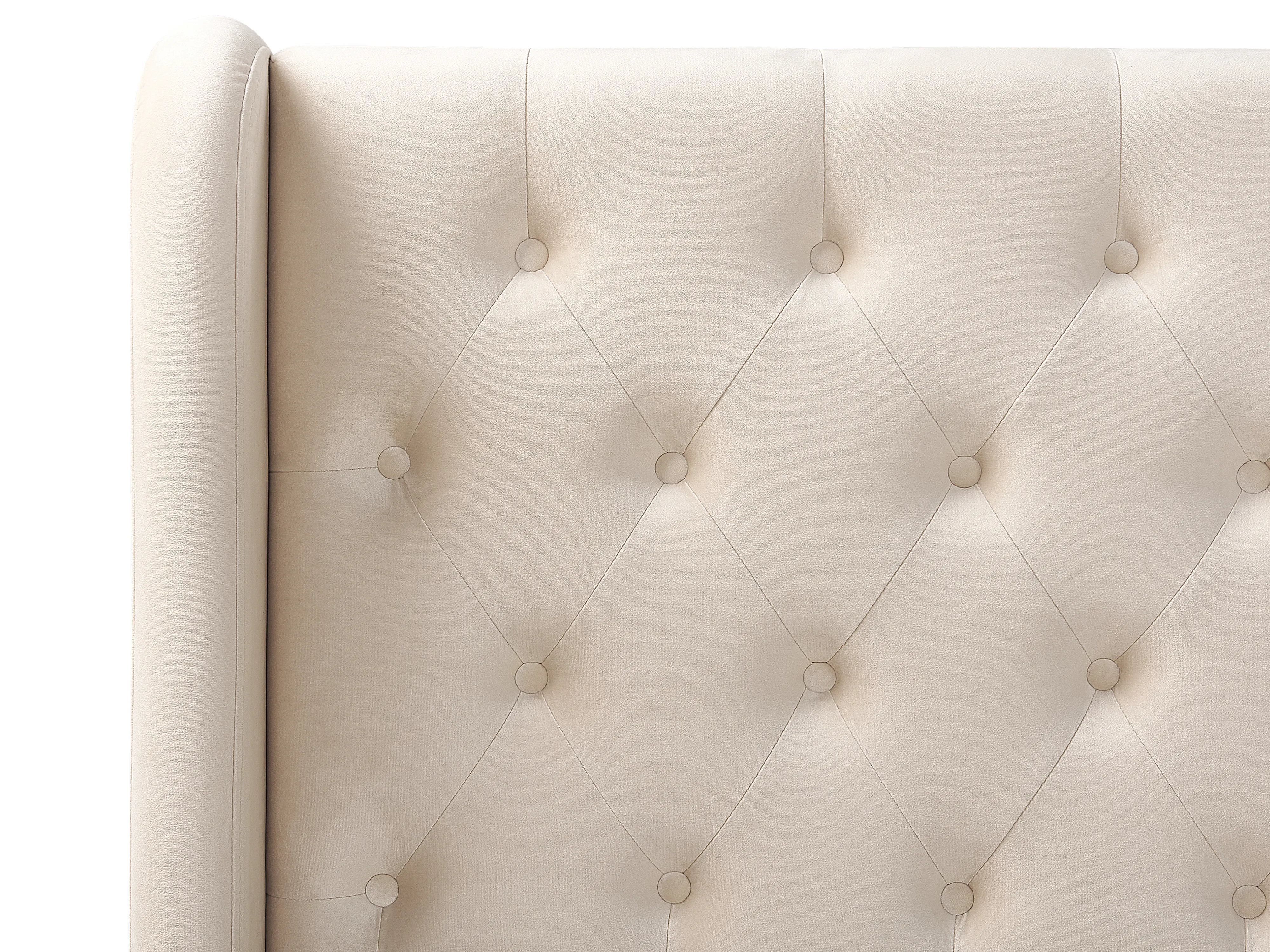 Bed Fluweel FORBACH 180 x 200 cm Beige