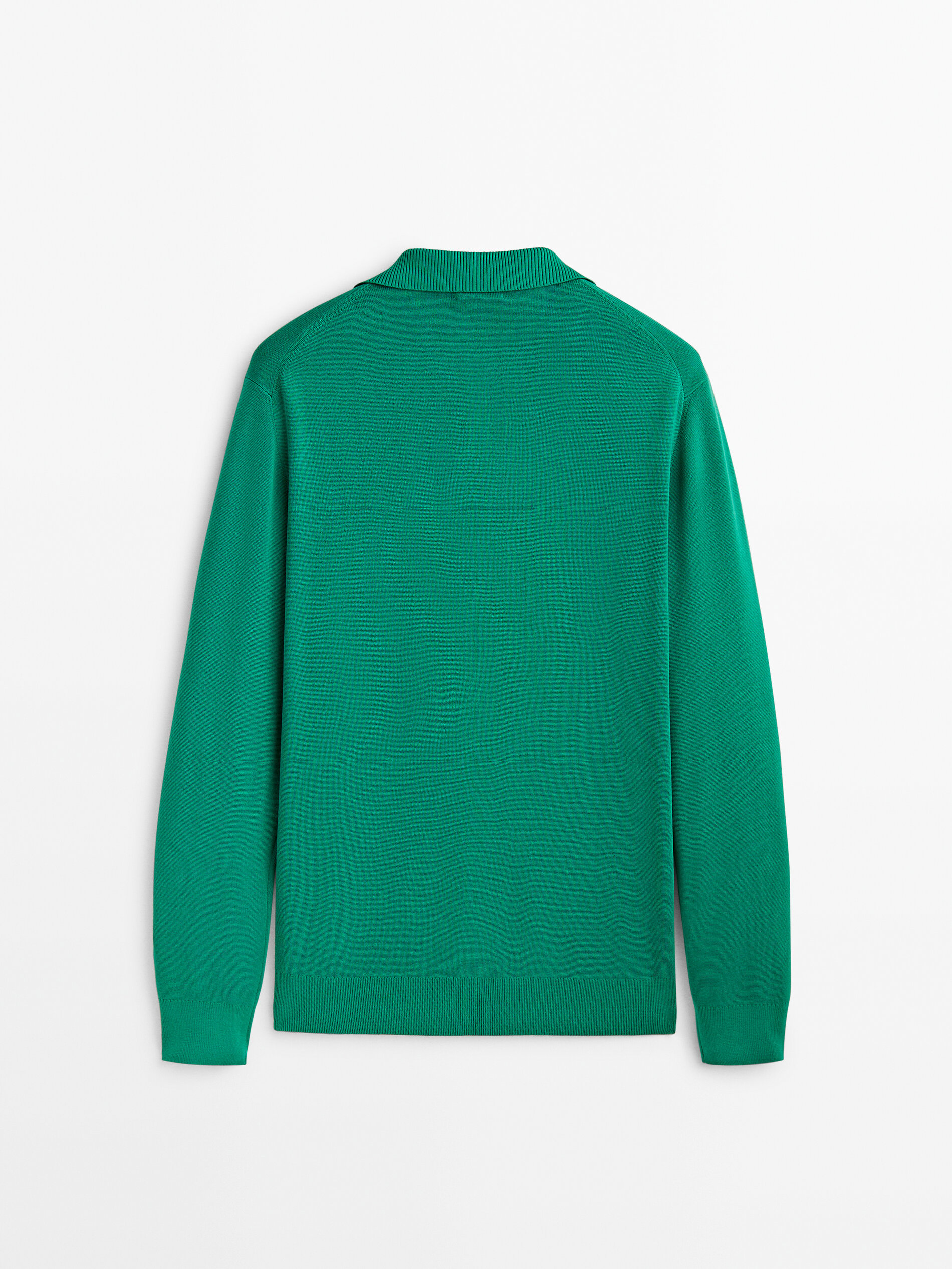 Camisa punto milano algodón cuello polo - Verde