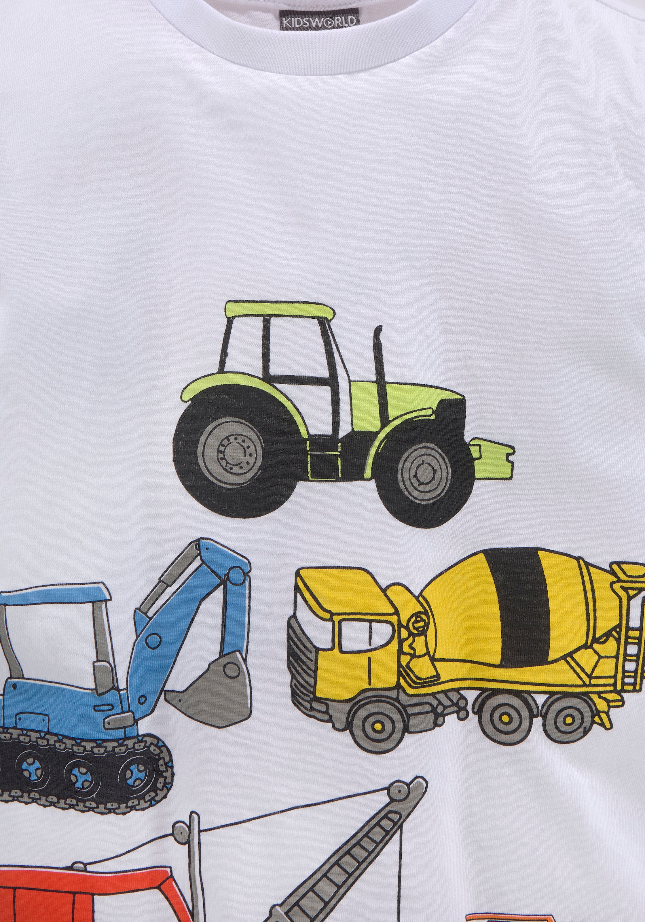 KIDSWORLD T-Shirt »Mit allen BAGGER & CO. Print«, Kurzarm,  bedruckt,  Rundhalsausschnitt,  aus Baumwolle