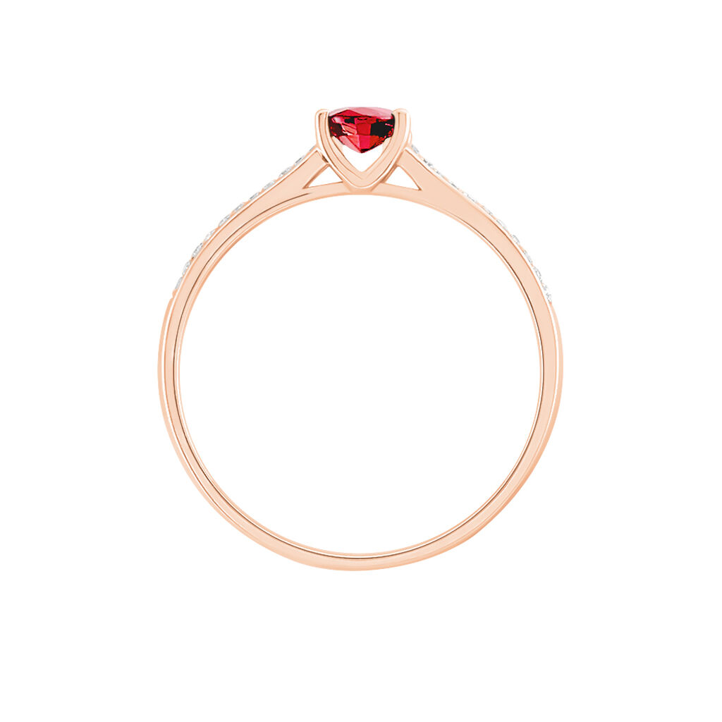Bague Crista Or Rose Rubis Et Diamant