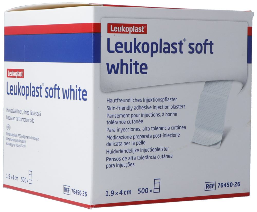 Leukoplast soft white Injektionspflaster<br>500 Stück, 1.9x4cm