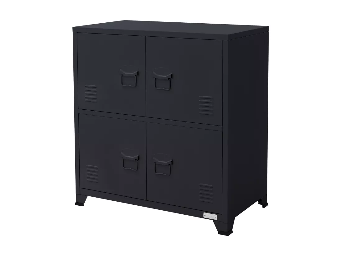 Armoire de bureau Armoire à dossiers en métal Armoire en acier avec étagères 75x40x80,5cm