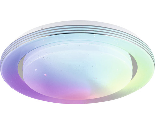 LED plafondlamp 24W 750 lm RGB Ø 37,5 cm SpacyColor chroom + afstandsbediening + regenboogeffect + instelbaar wit + nachtlampfunctie