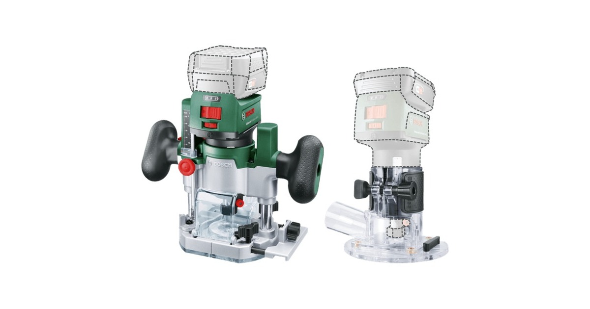 BoschCombi-frezenset bovenfrees  (Groen/zwart, Accu en oplader niet inbegrepen)