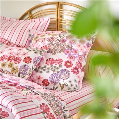 Linge de lit percale motif floral