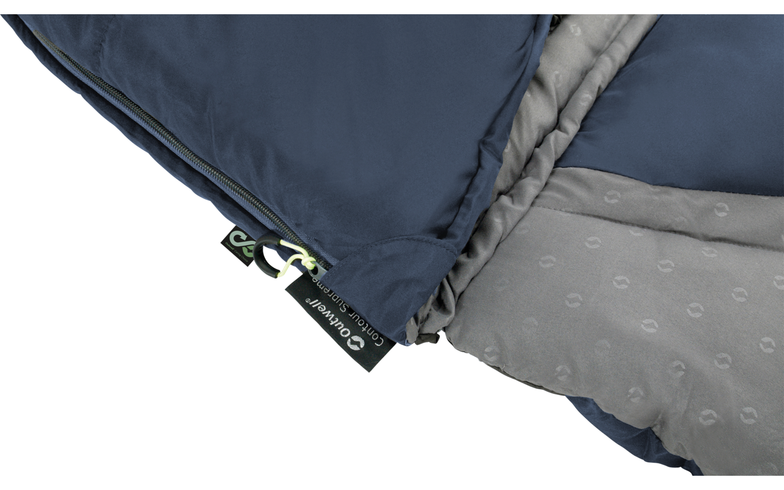 Outwell Contour Lux Deep Blue Deckenschlafsack wendbar 220 cm Reißverschluss links