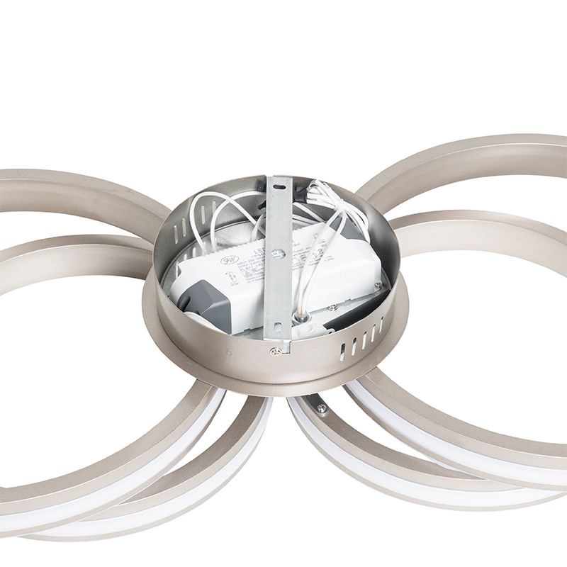 Plafondlamp staal incl. LED 3-staps dimbaar 4-lichts - Navara