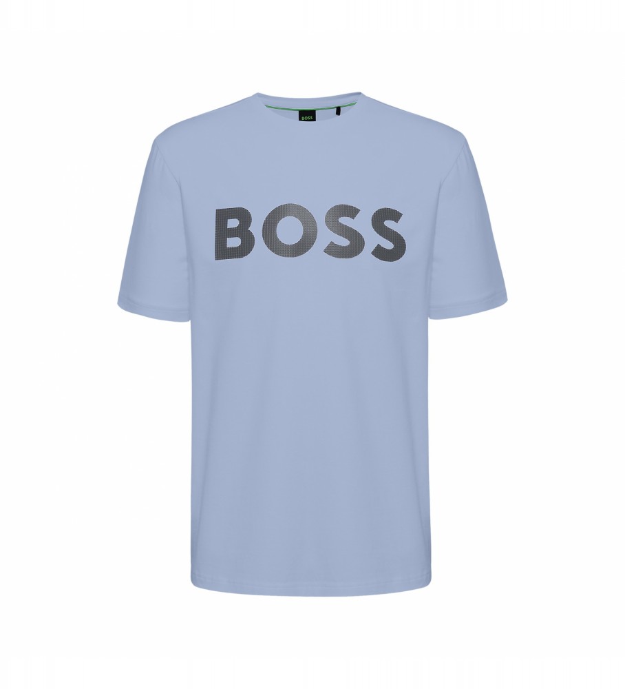 Camiseta BOSS com logo refletivo, azul