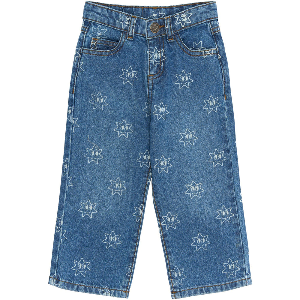 Køb THE NEW Siblings Medium Blue Denim AOP Ripley Wide Jeans