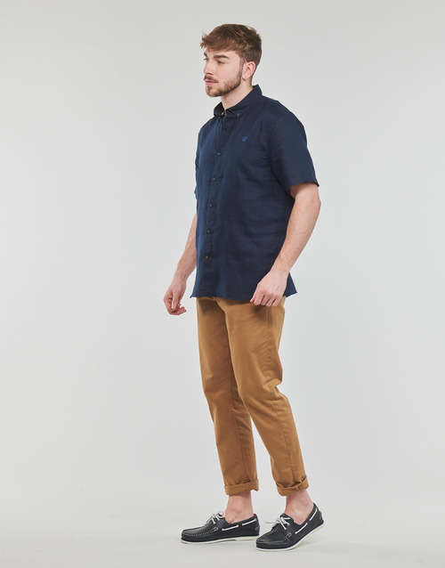 Timberland - SS MILL RIVER LINEN SHIRT SLIM - Marine