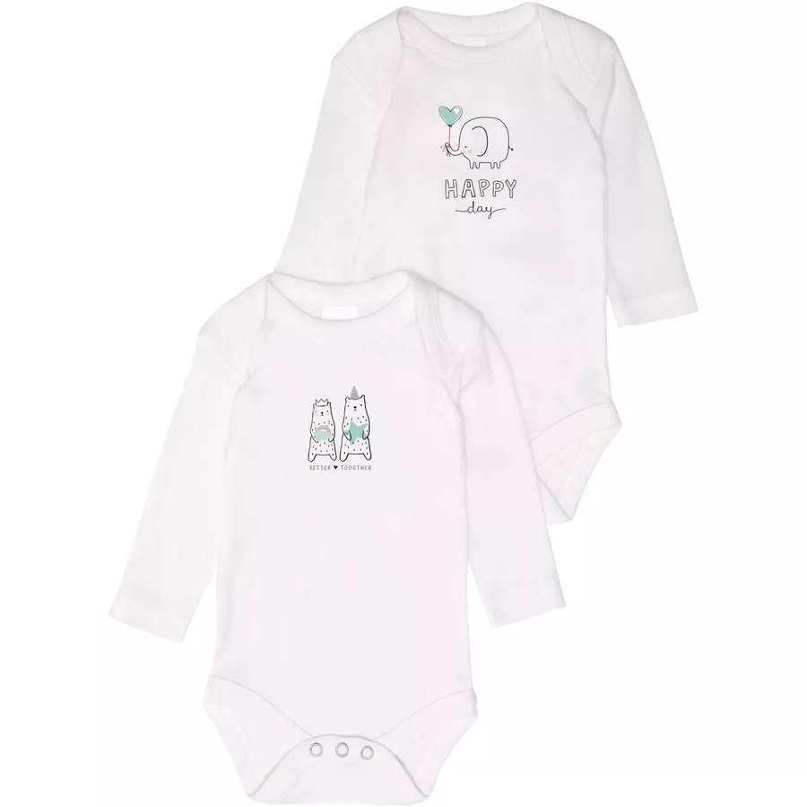 Liliput Langarmbody 2er-Pack Happy day weiß