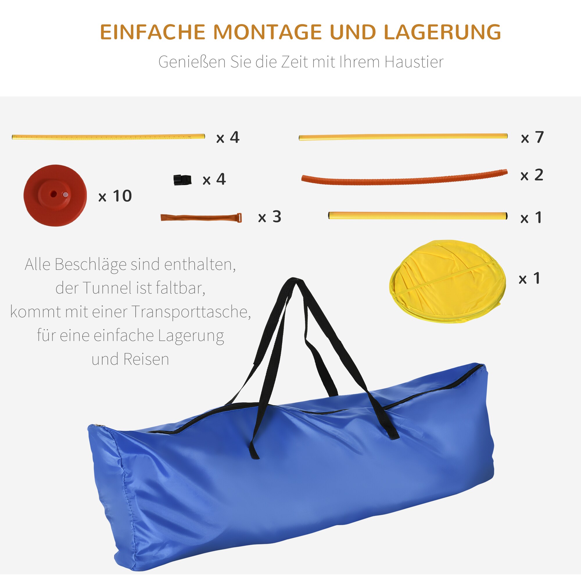 PawHut Agility Set für 4 verschiedene Trainingsvarianten gelb