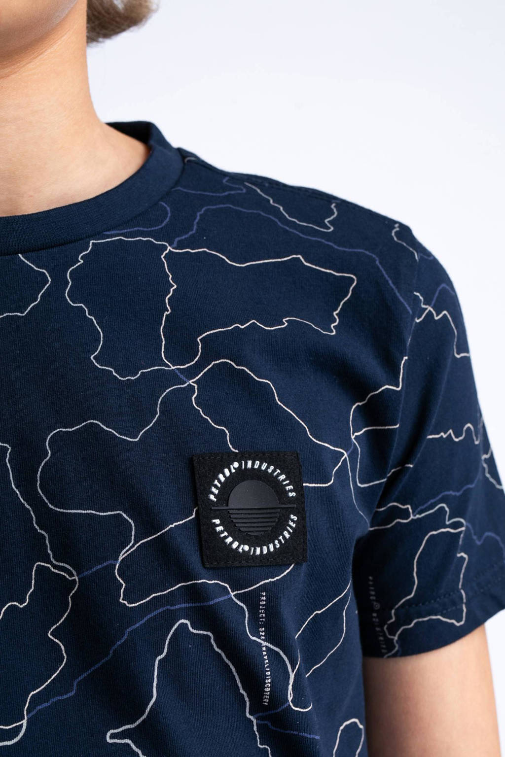 Petrol Industries T-shirt met all over print blauw