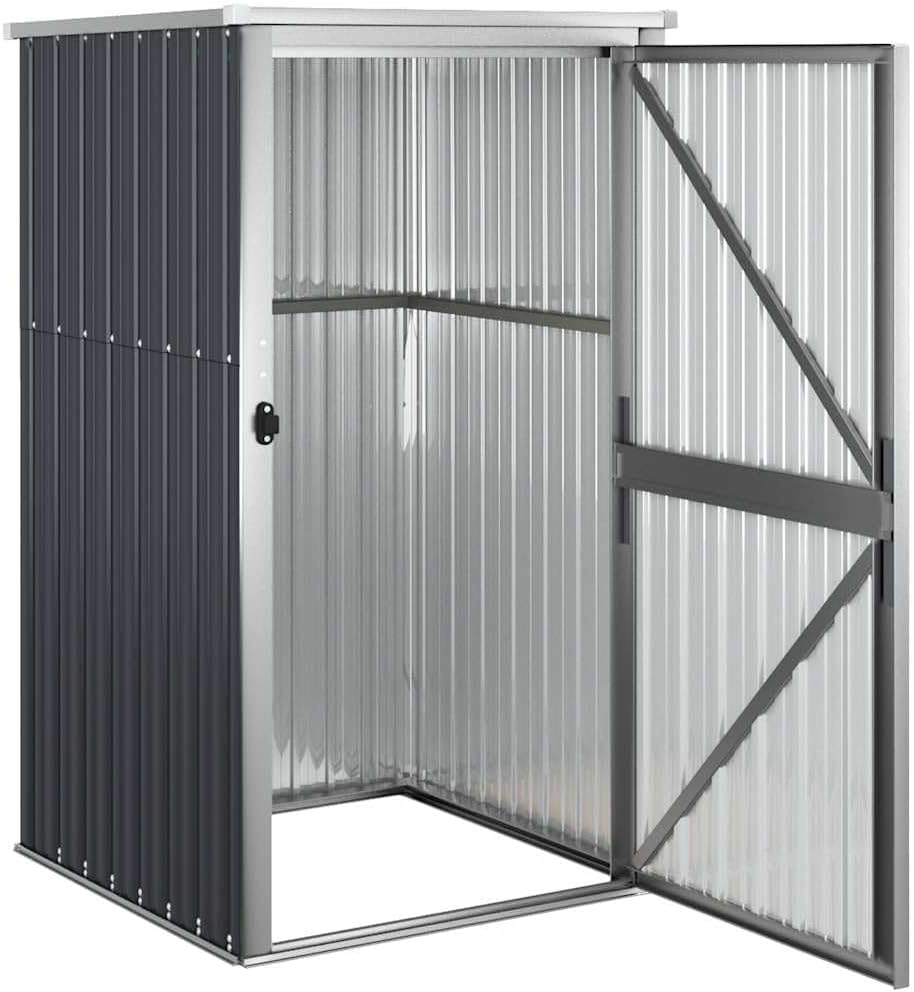 ACAGALA Metall Gerätehaus Geräteschuppen Gartenhaus 88 x 89 x 161 cm, Gartenschrank Wetterfester Metallschuppen mit Doppeltüren, Ideal für Gartenwerkzeug & Fahrräder - Verzinkter Stahl, Anthrazit